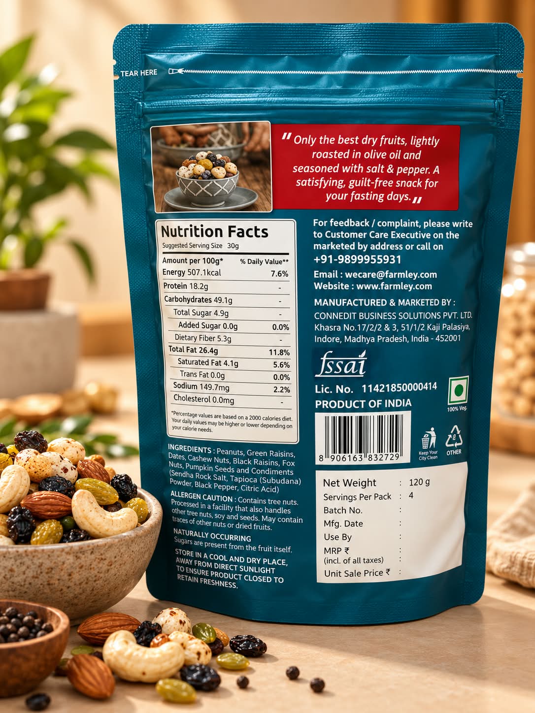 Farmley Salt & Pepper Sattva Mix 120g