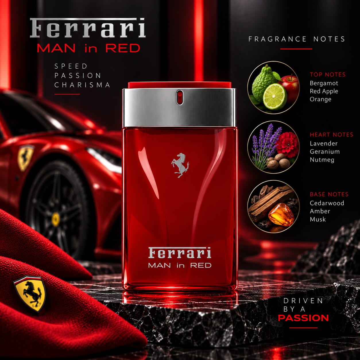 Ferrari Man In Red Perfume For Men EDT 50ml