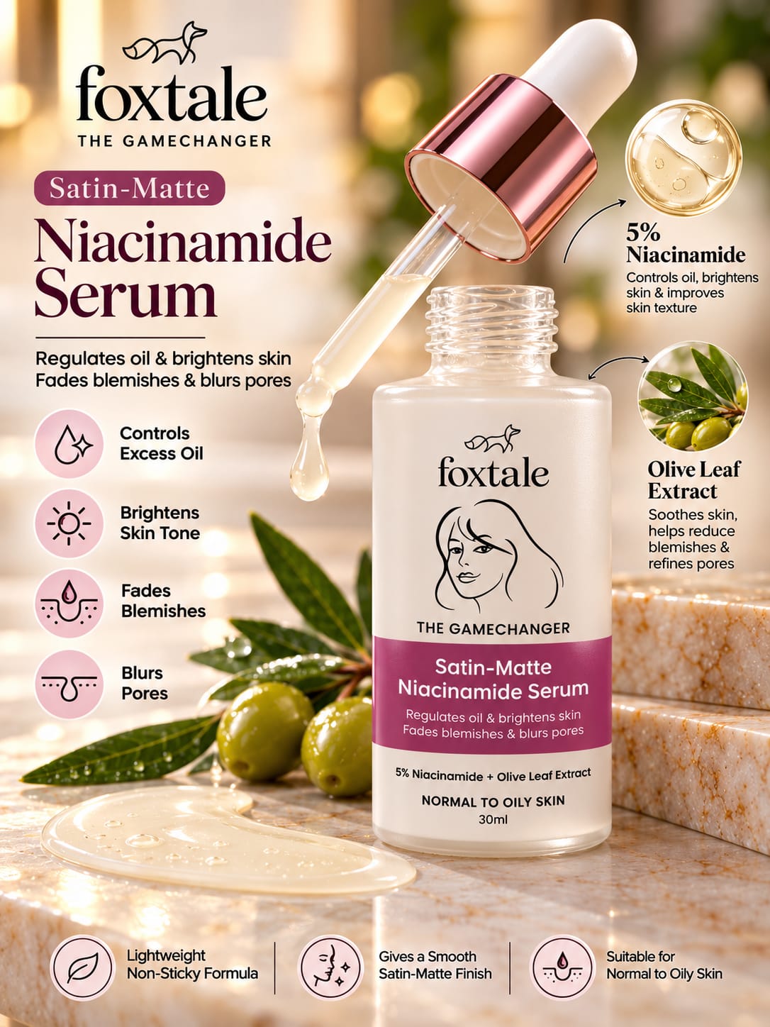 Foxtale The Gamechanger Satin-Matt Niacinamide Serum 30ml