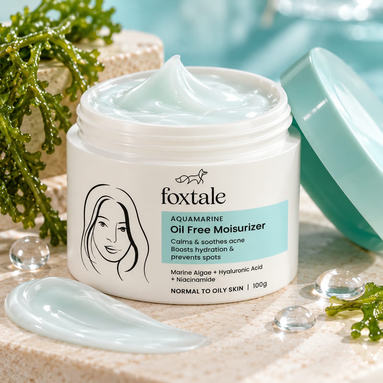 Foxtale Aquamarine Oil Free Moisturizer 100g