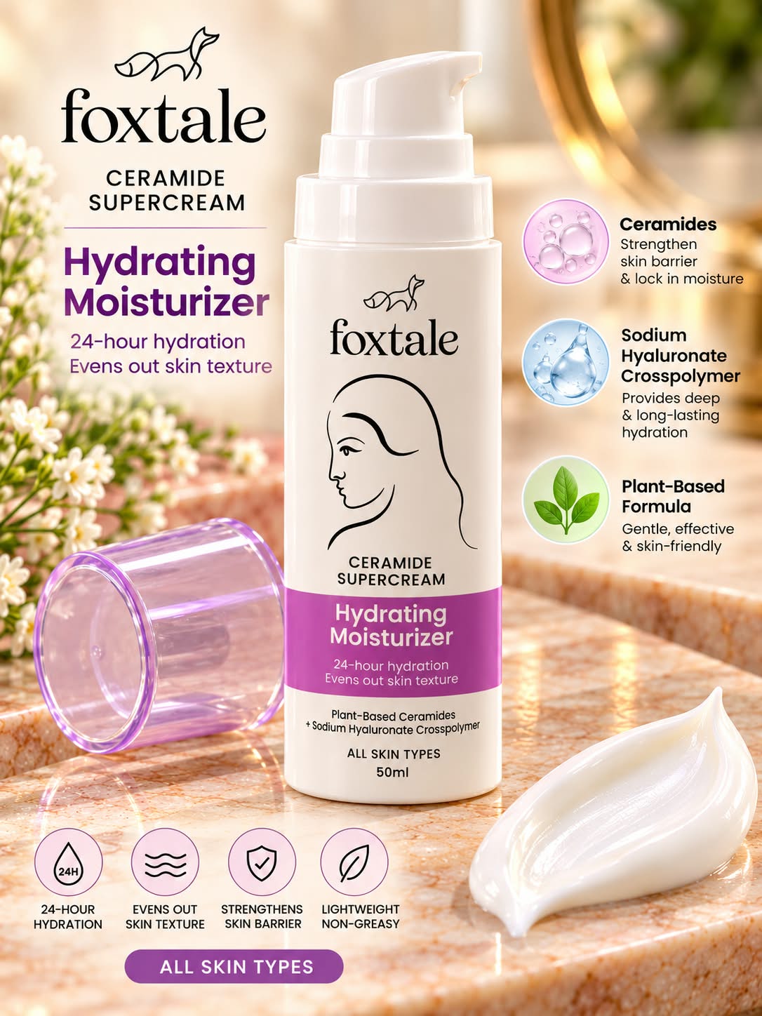Foxtale Ceramide Super Cream Hydrating Moisturizer 50ml