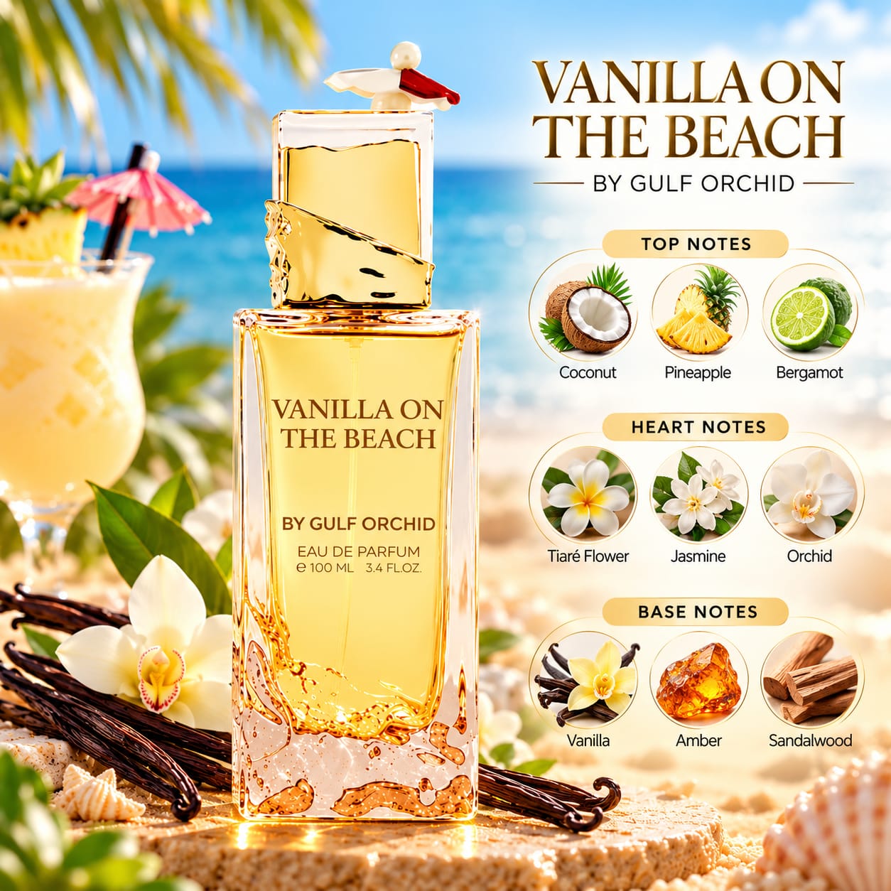 Gulf Orchid Vanilla On The Beach Perfume EDP 100ml