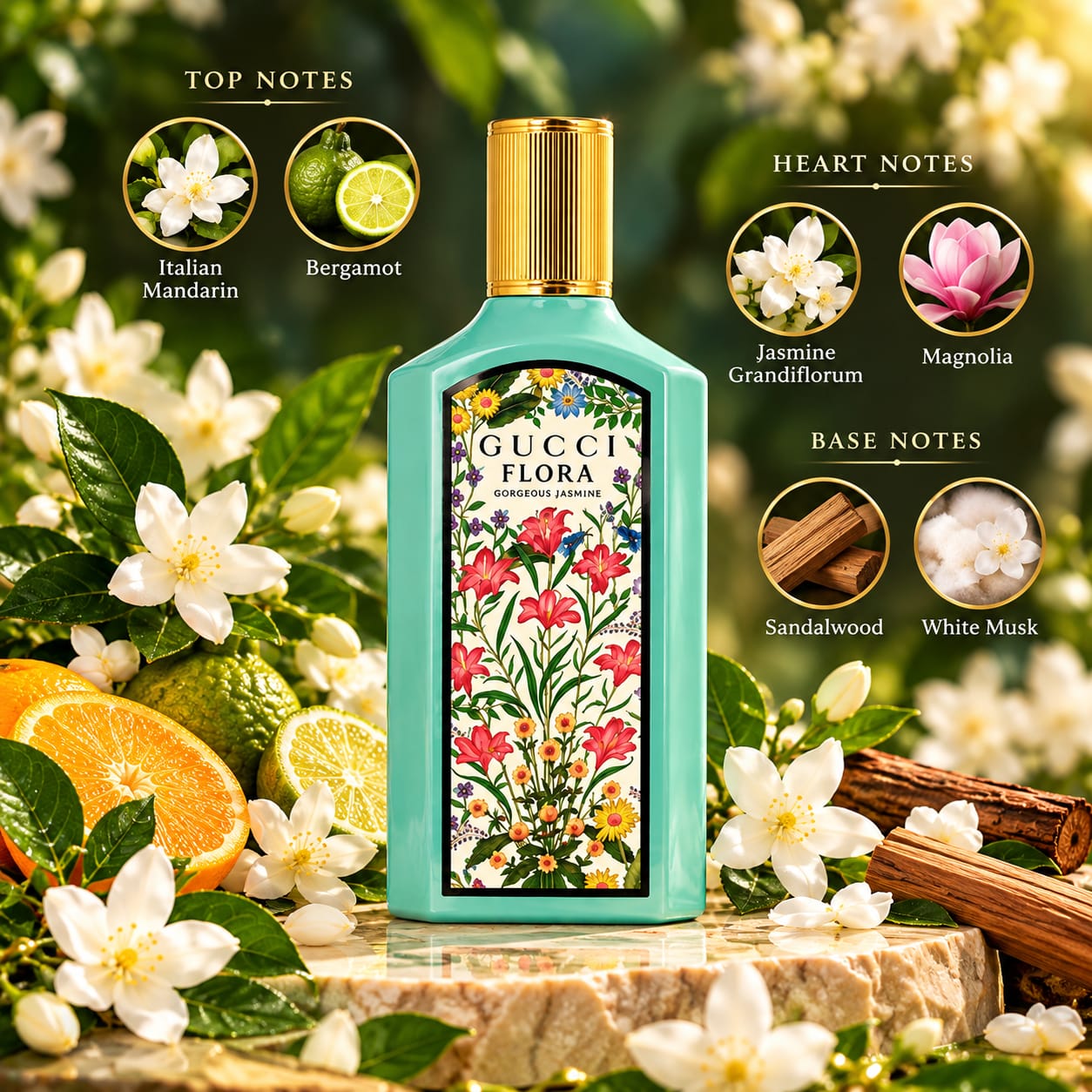 Gucci Floral Gergeous Jasmine Perfume For Women EDP 100ml