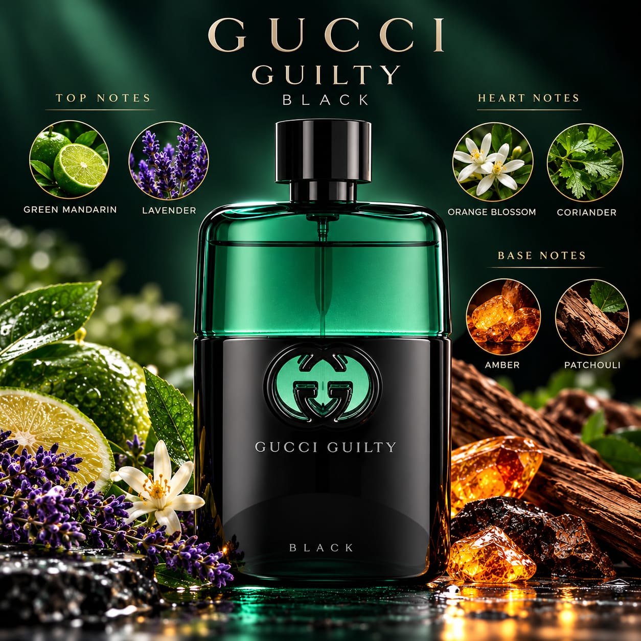 Gucci Guilty Black Perfume For Men EDT Pour Homme 90ml