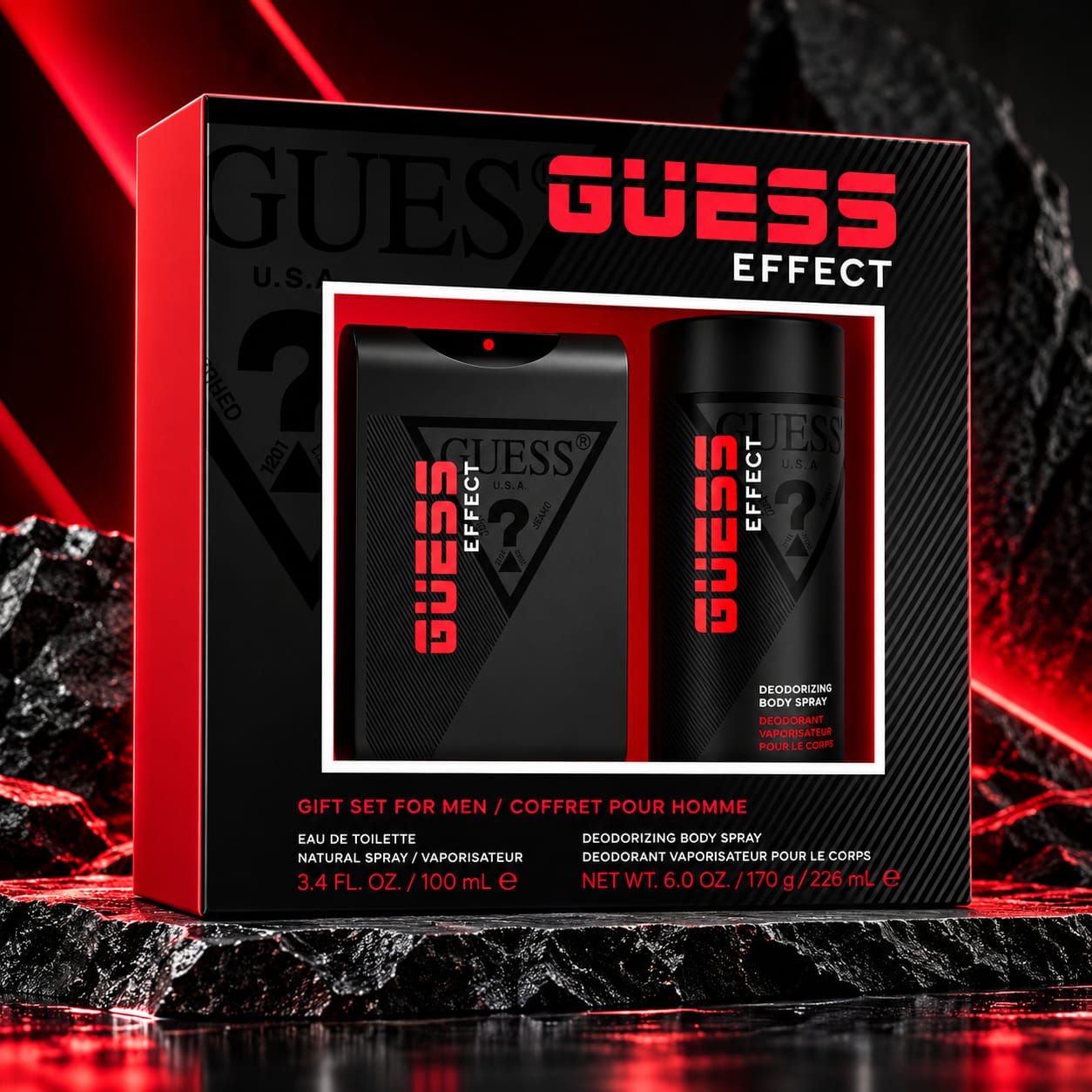 Guess Effect Gift Set For Men 100ml Perfume + 226ml Deodorant