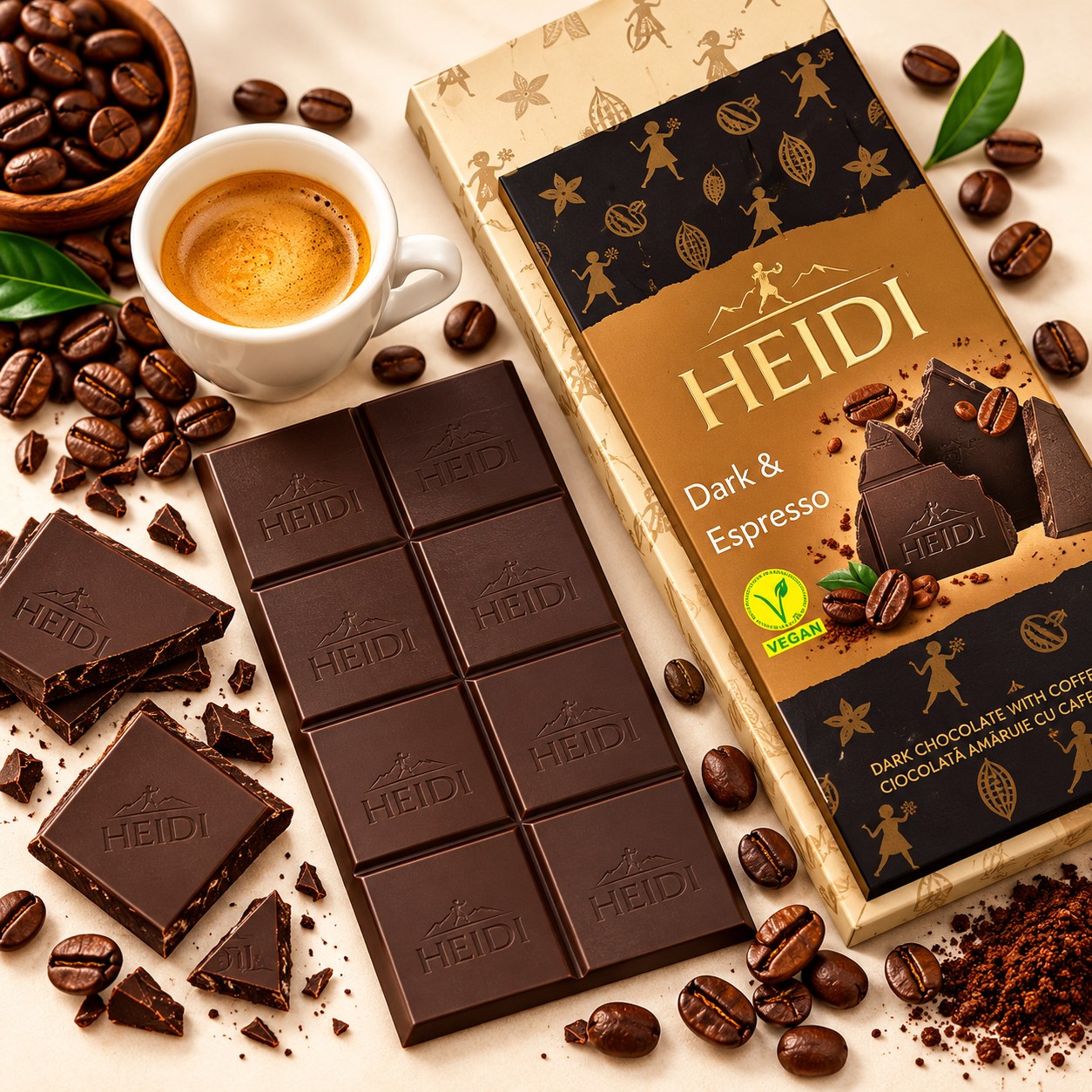 Heidi Dark & Espresso Chocolate Bar 80g