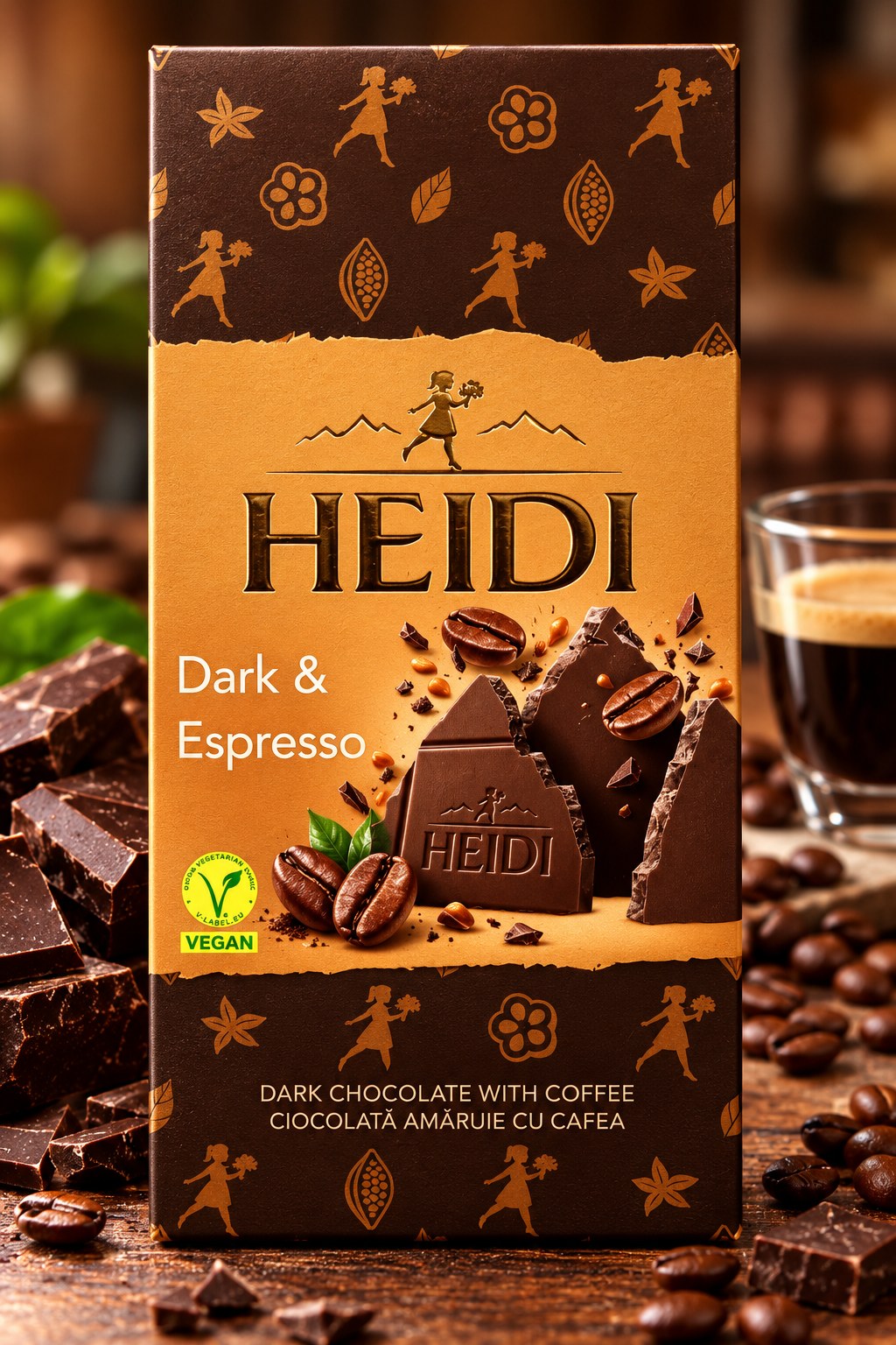 Heidi Dark & Espresso Chocolate Bar 80g