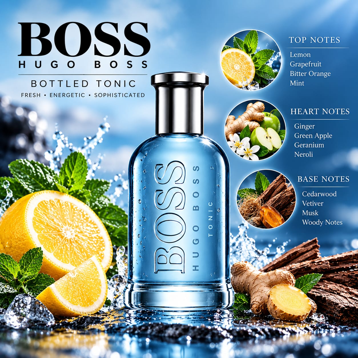 Hugo Boss Bottled Tonic Perfume For Men EDT 100ml