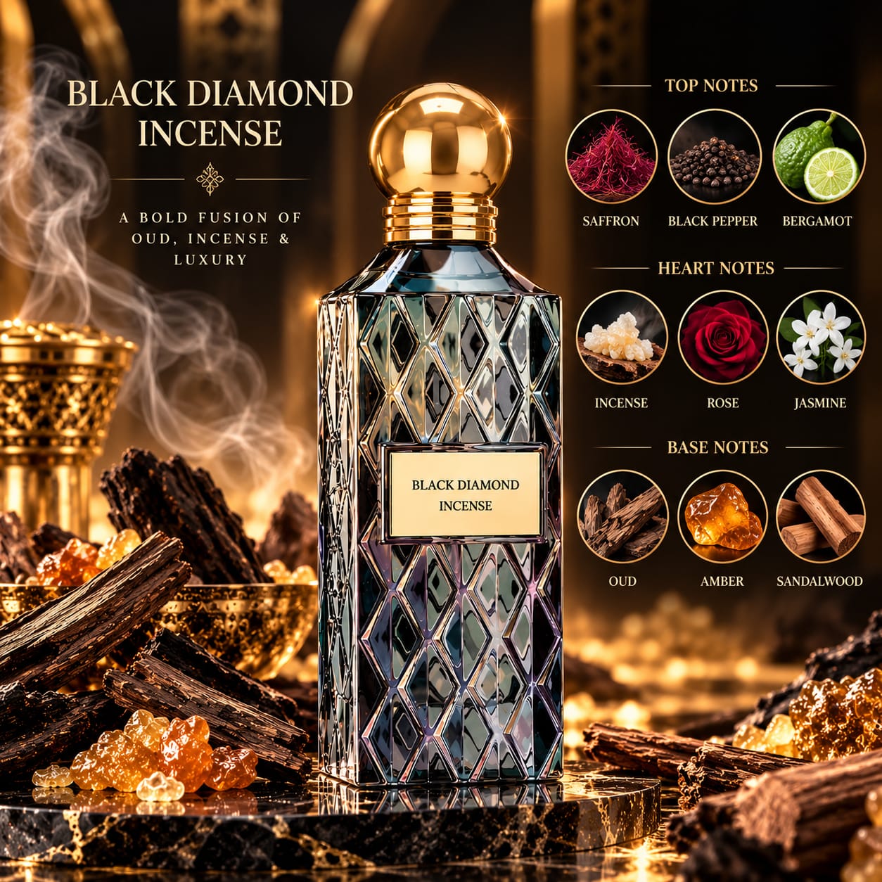IBRAQ Black Diamond Incense Perfume EDP 150ml