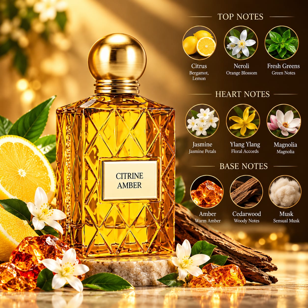 IBRAQ Citrine Amber Perfume EDP 75ml