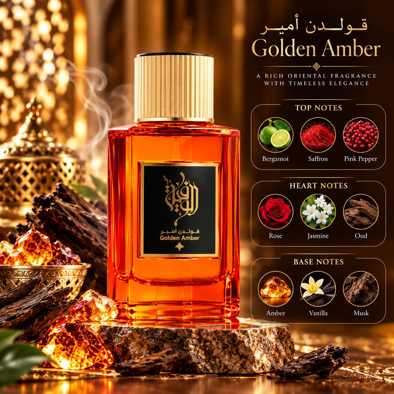 IBRAHEEM AL QURASHI Golden Amber Perfume EDP 100ml