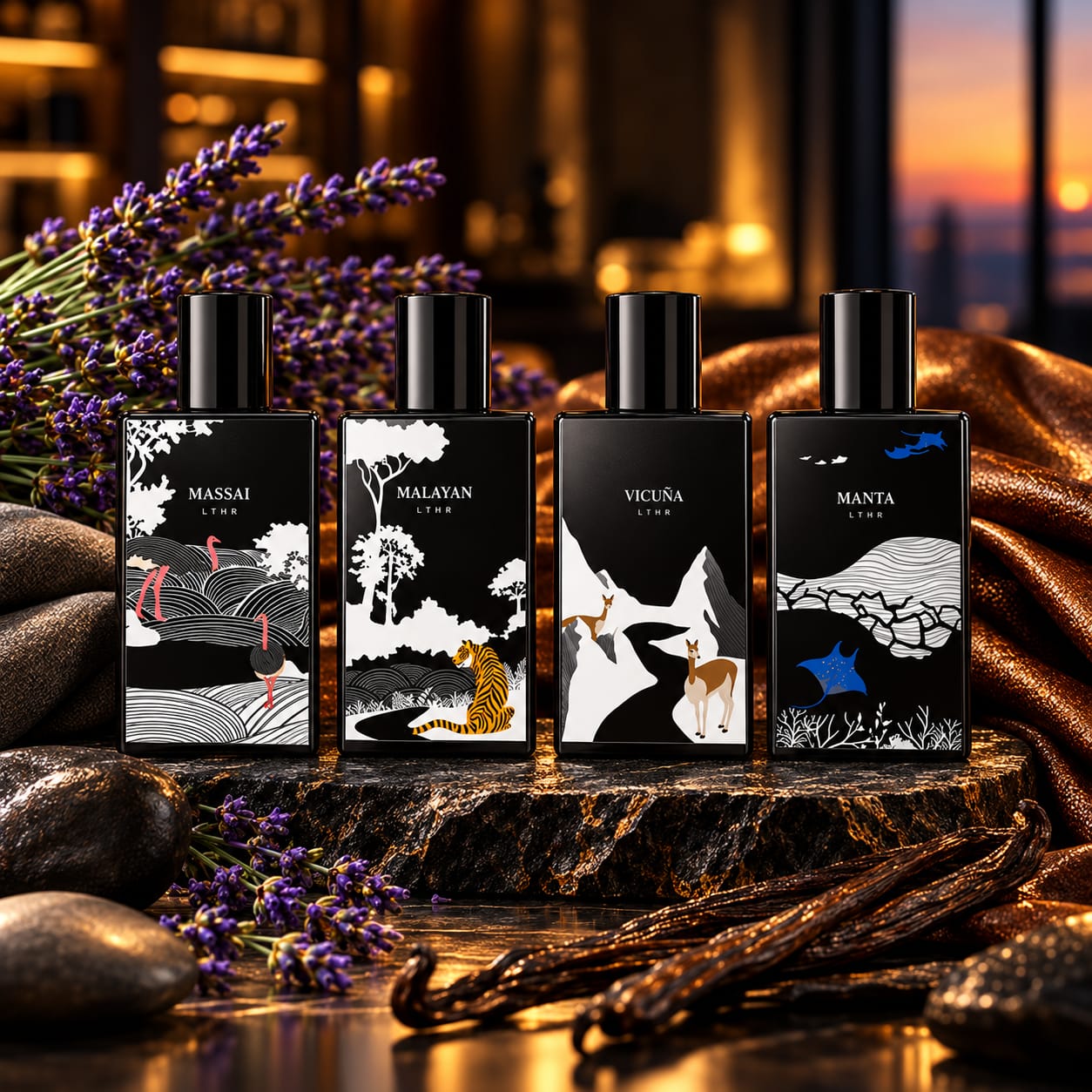 IBRAQ LTHR Gift Set Perfumes Massai + Malayan + Vicuna + Manta 10ml * 4