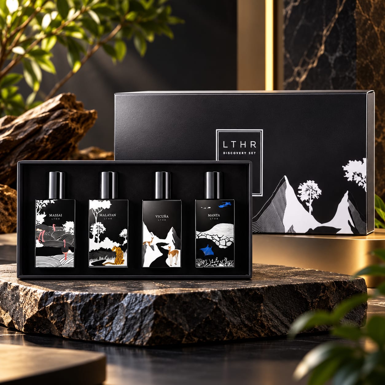 IBRAQ LTHR Gift Set Perfumes Massai + Malayan + Vicuna + Manta 10ml * 4