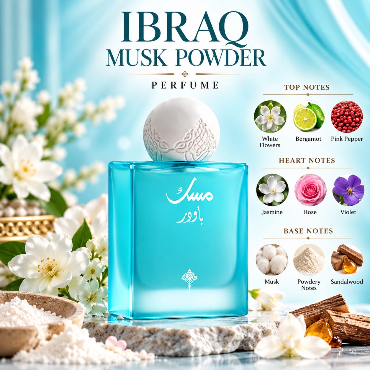 IBRAQ Musk Powder Perfume EDP 75ml