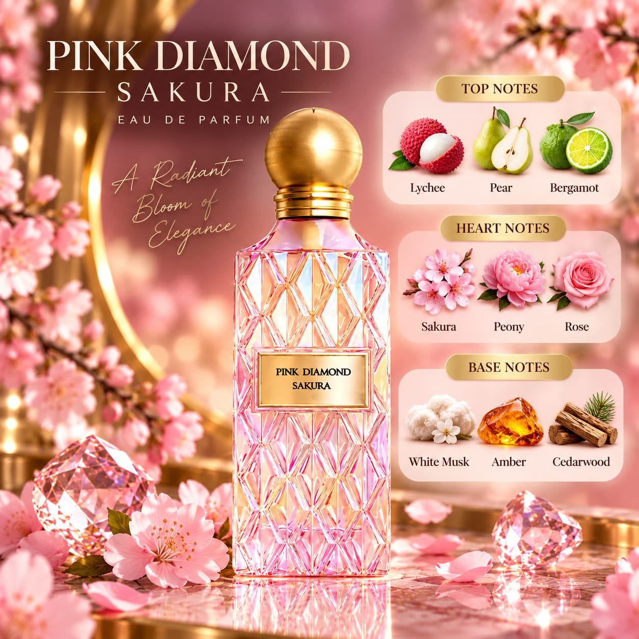 IBRAQ Pink Diamond Sakura Perfume EDP 150ml