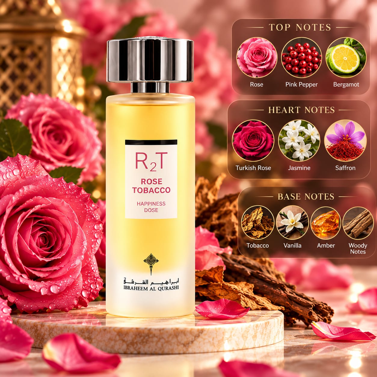 IBRAQ R2T Rose Tobacco Happiness Dose Perfume EDP 75ml