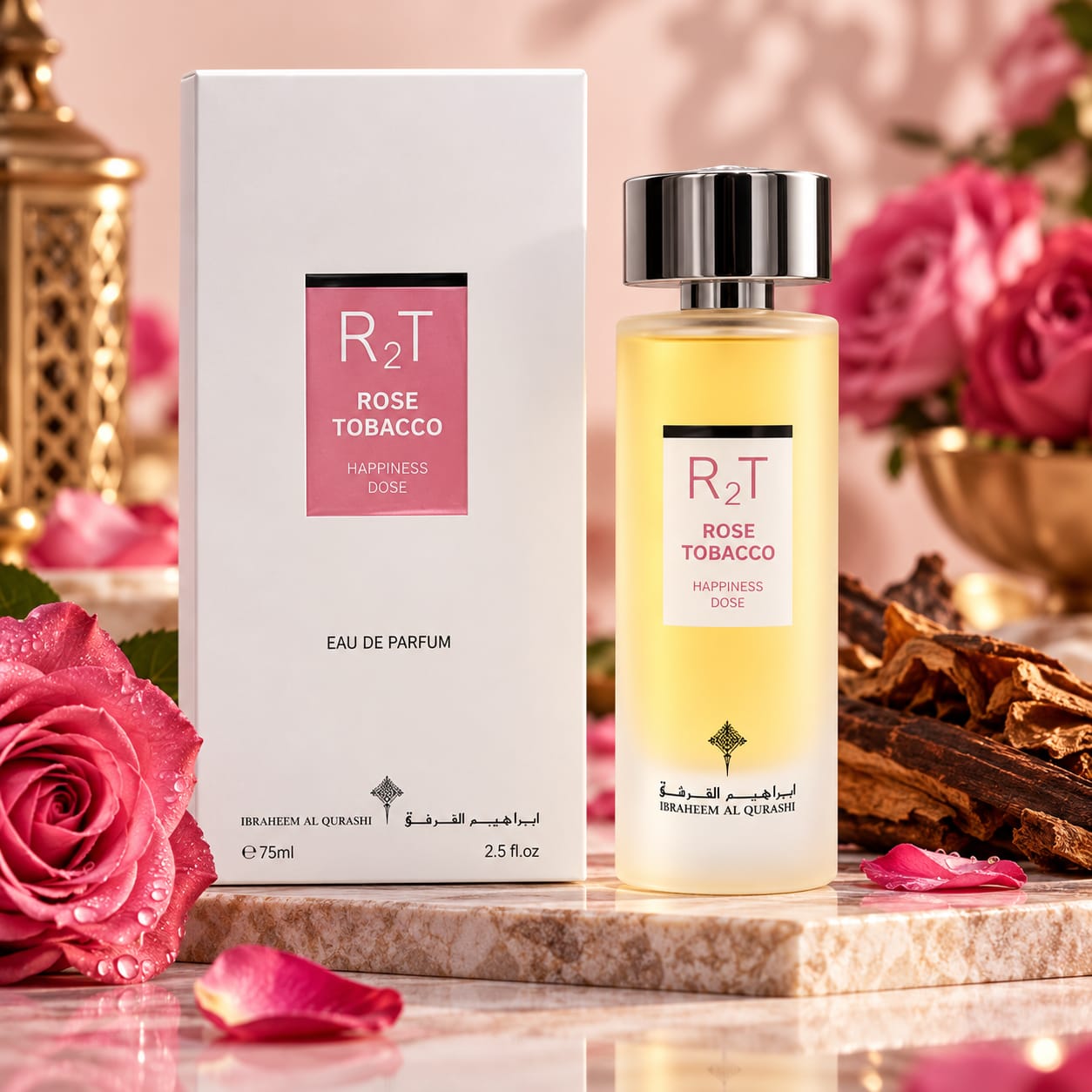IBRAQ R2T Rose Tobacco Happiness Dose Perfume EDP 75ml