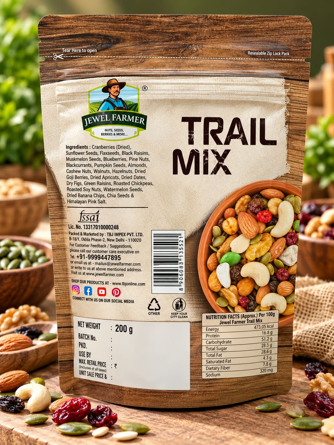 Jewel Farmer Trail Mix 200gm