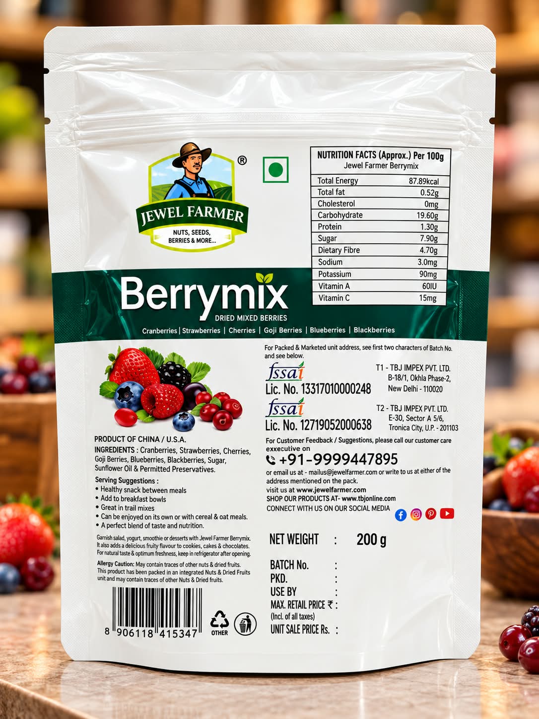 Jewel Farmer Berrymix 200gm