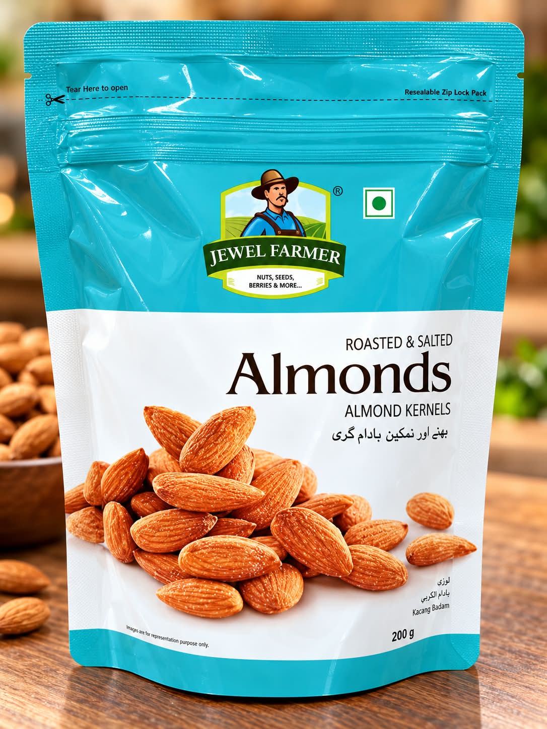 Jewel Farmer Roasted & Salted Almonds 200g