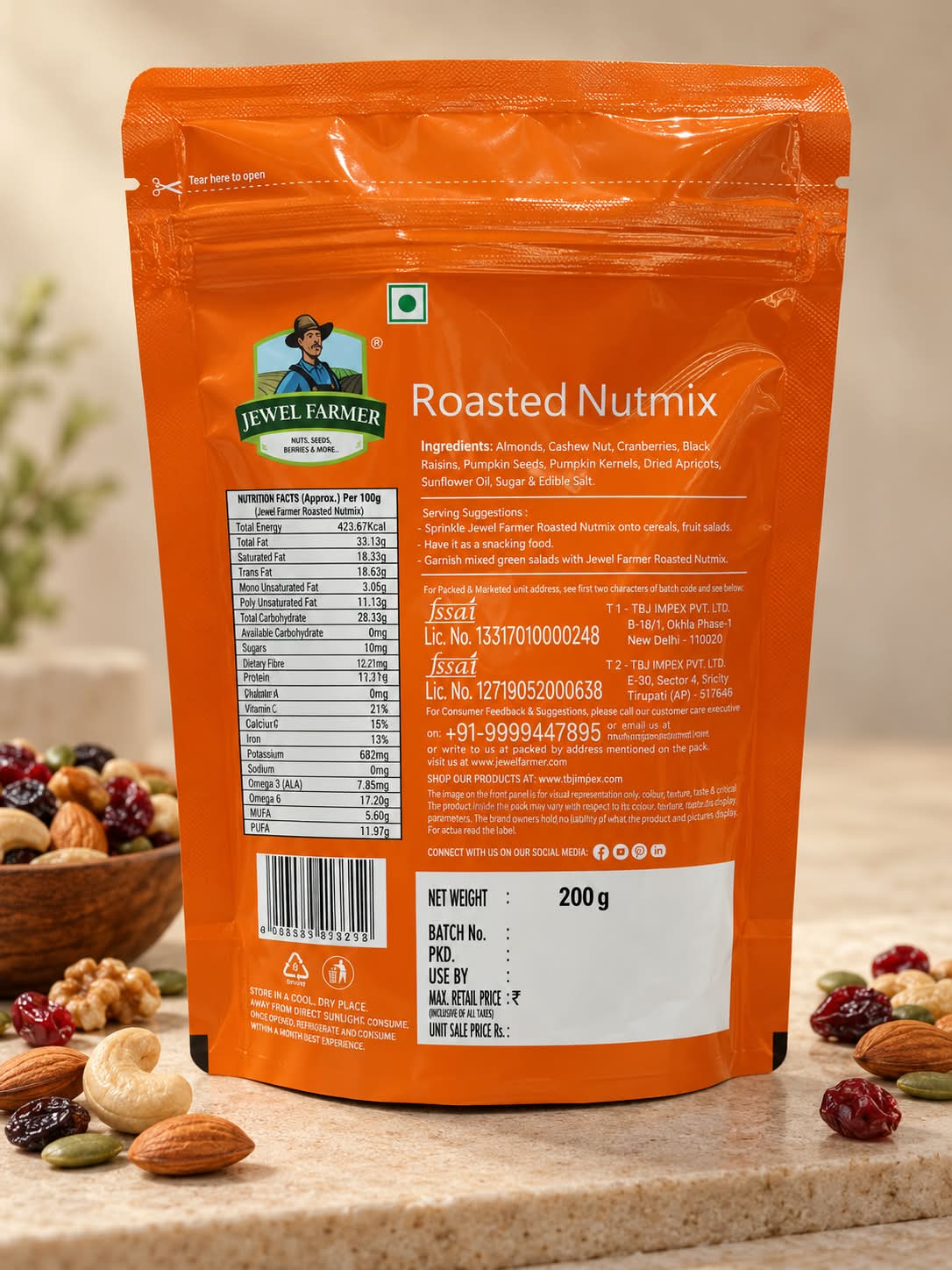 Jewel Farmer Roasted Nutmix 200gm