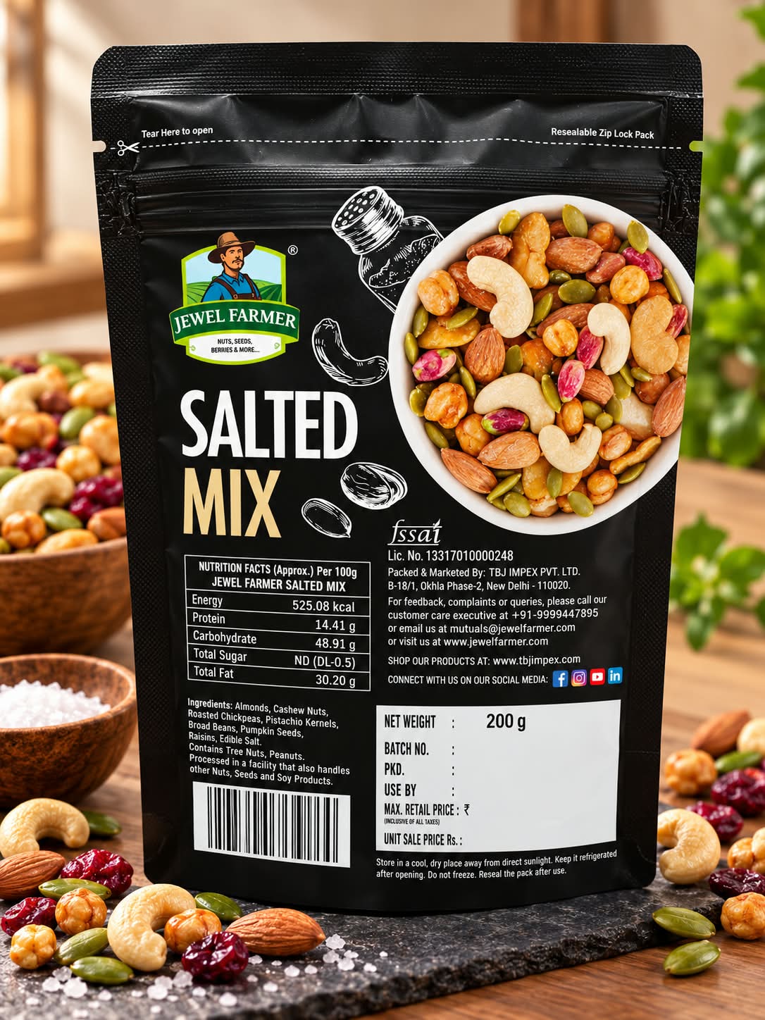 Jewel Farmer Salted Mix 200gm