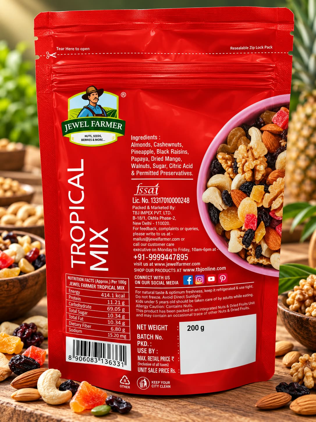Jewel Farmer Tropical Mix 200gm