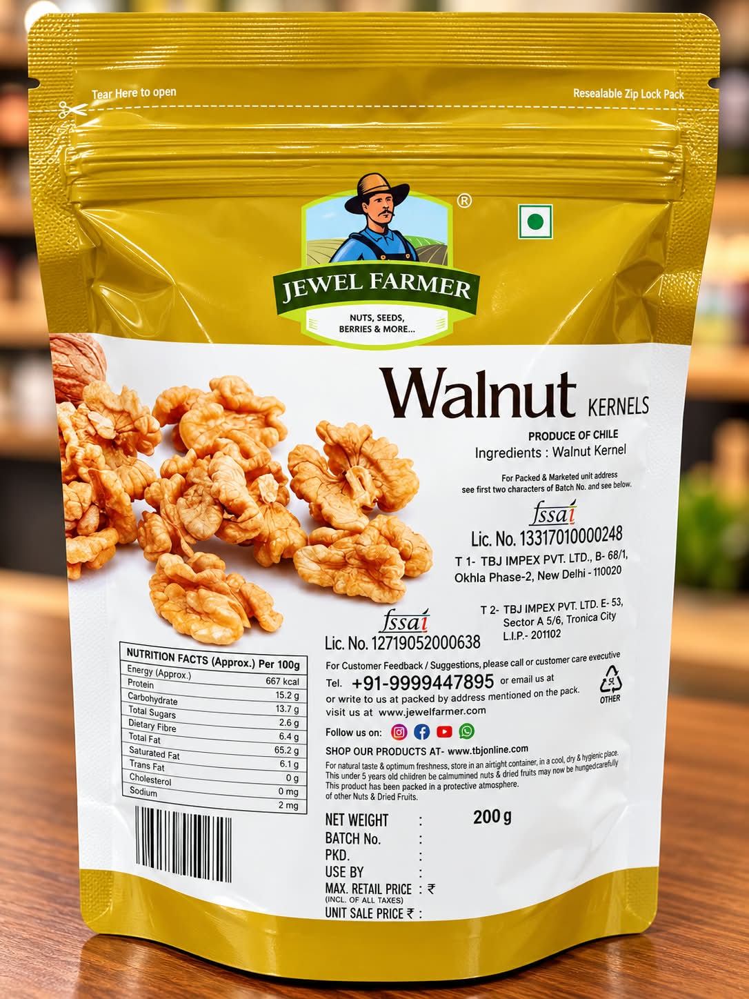 Jewel Farmer Walnuts 200g