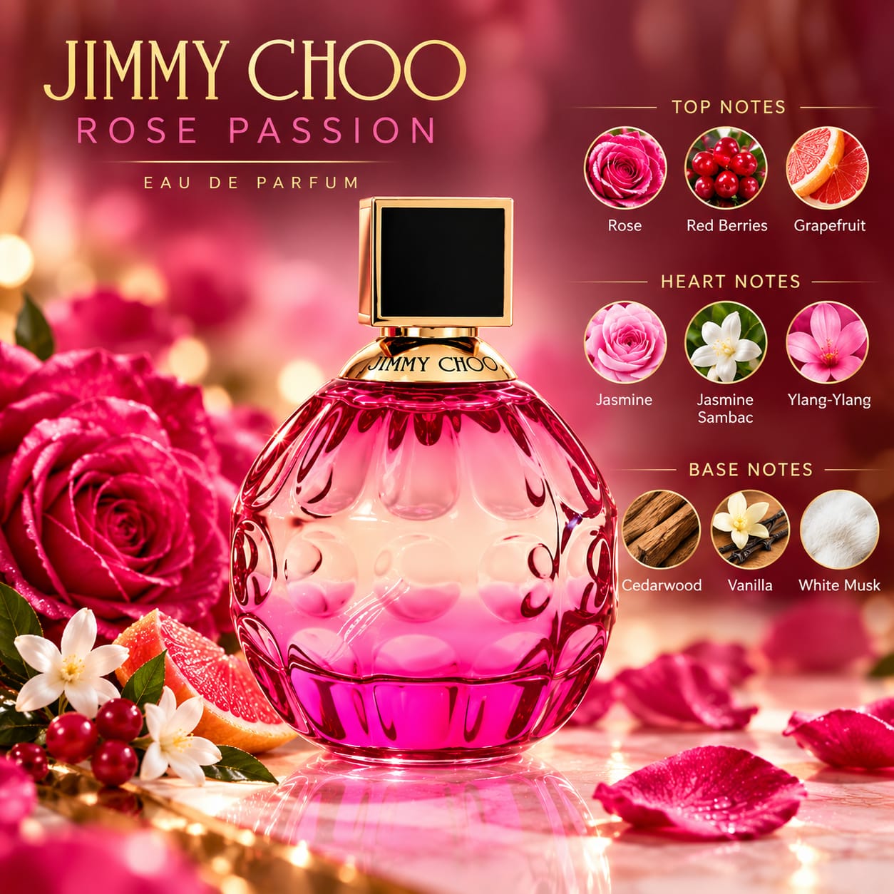Jimmy Choo Rose Passion Perfume For Women EDP 100ml