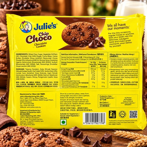 Julie's Chip Choco Chocolate Cookies 208g