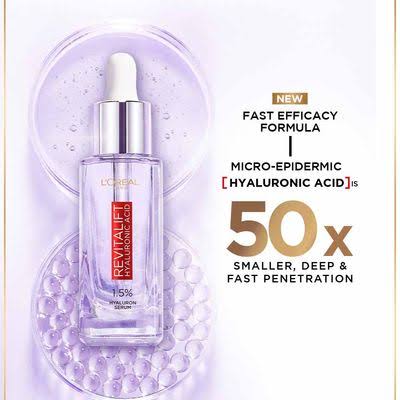 LOREAL PARIS REVITALIFT 1.5% HYALURONIC ACID FACE SERUM
