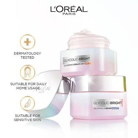 LOREAL PARIS GLYCOLIC BRIGHT GLOWING NIGHT CREAM 15ML