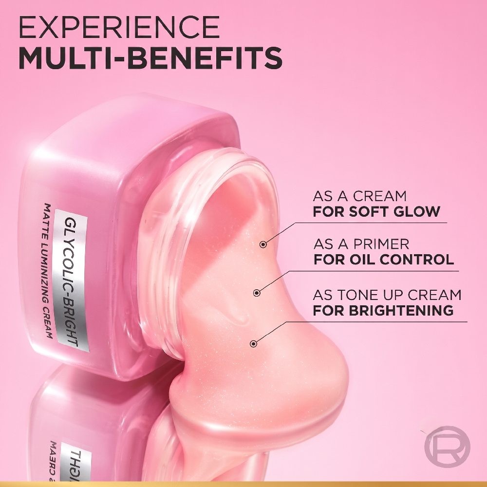 LOREAL PARIS GLYCOLIC BRIGHT MATTE LUMINIZING CREAM 50ML