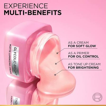 LOREAL PARIS GLYCOLIC BRIGHT MATTE LUMINIZING CREAM 50ML