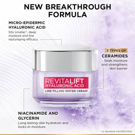 LOREAL PARIS REVITALIFT HYALURONIC ACID LINE FILLING WATER CREAM 50ML