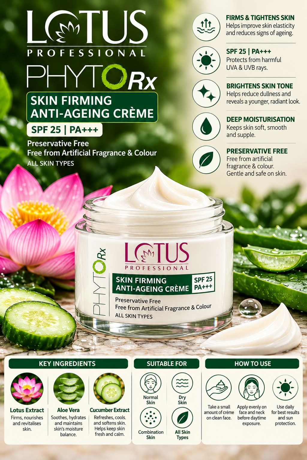 Lotus Professional PHYTORx Skin Firming ANTI-AGEING CREME SPF25 PA +++ 50g