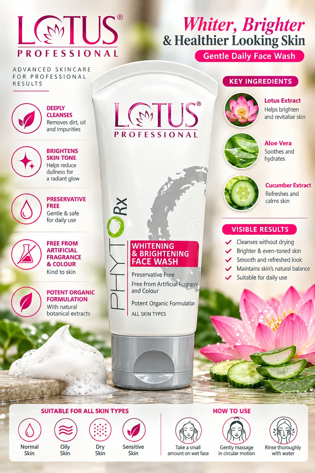 Lotus Professional PHYTHORx Whitening & Brightening Face Wash 80g