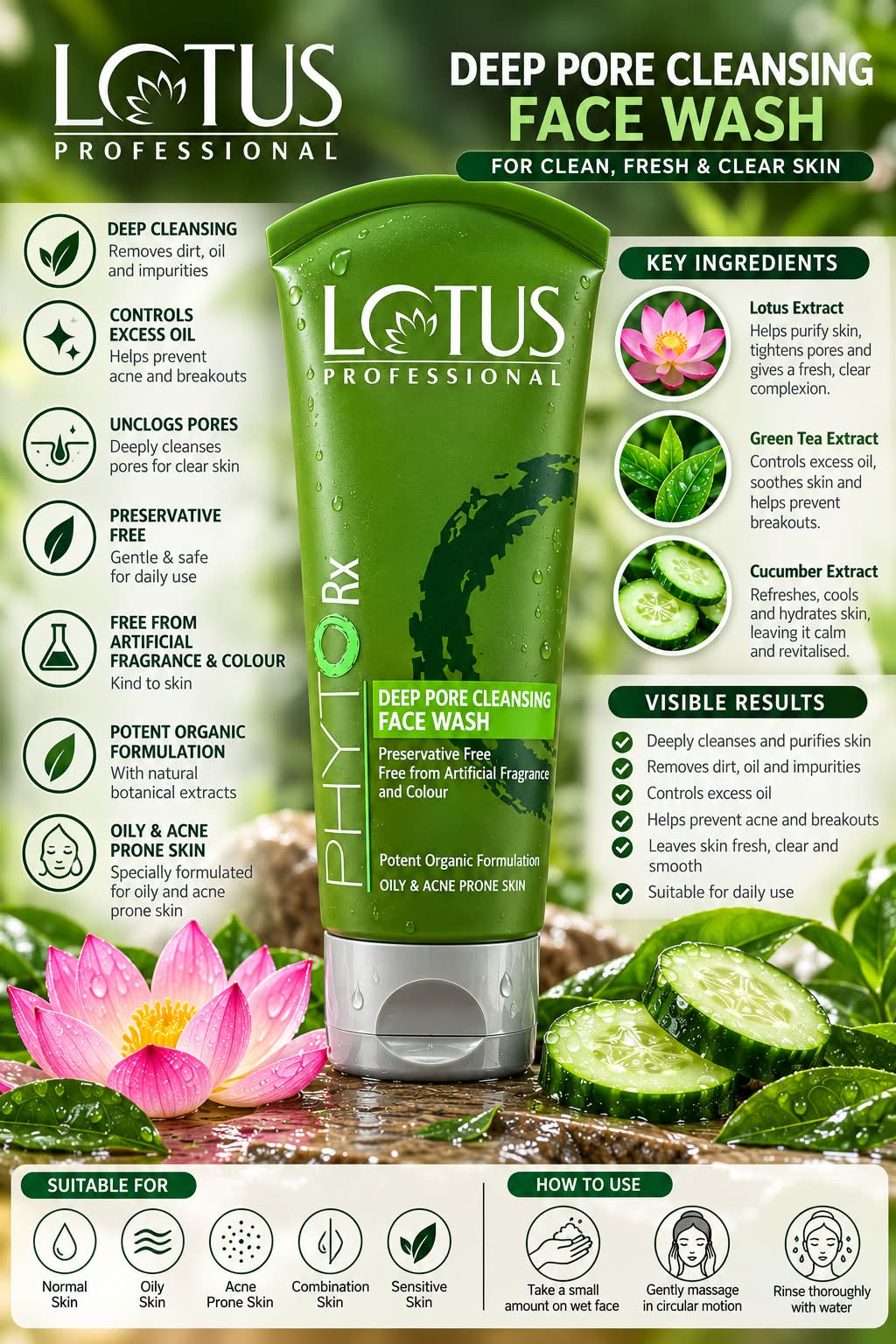 Lotus Professional PHYTHORx Deep Pore Cleansing Face Wash 80g
