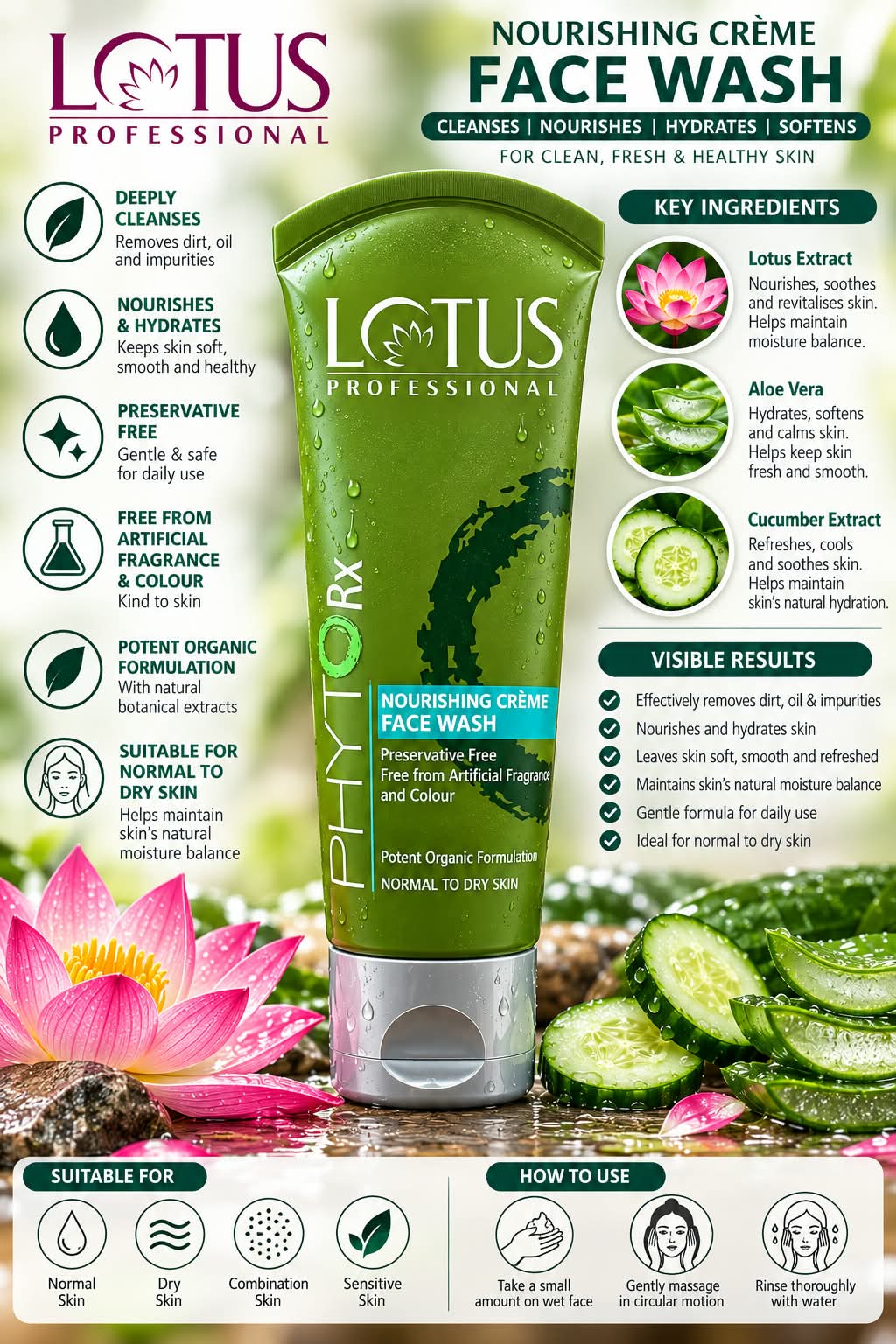 Lotus Professional PHYTORx Nourishing Creme Face Wash 80g