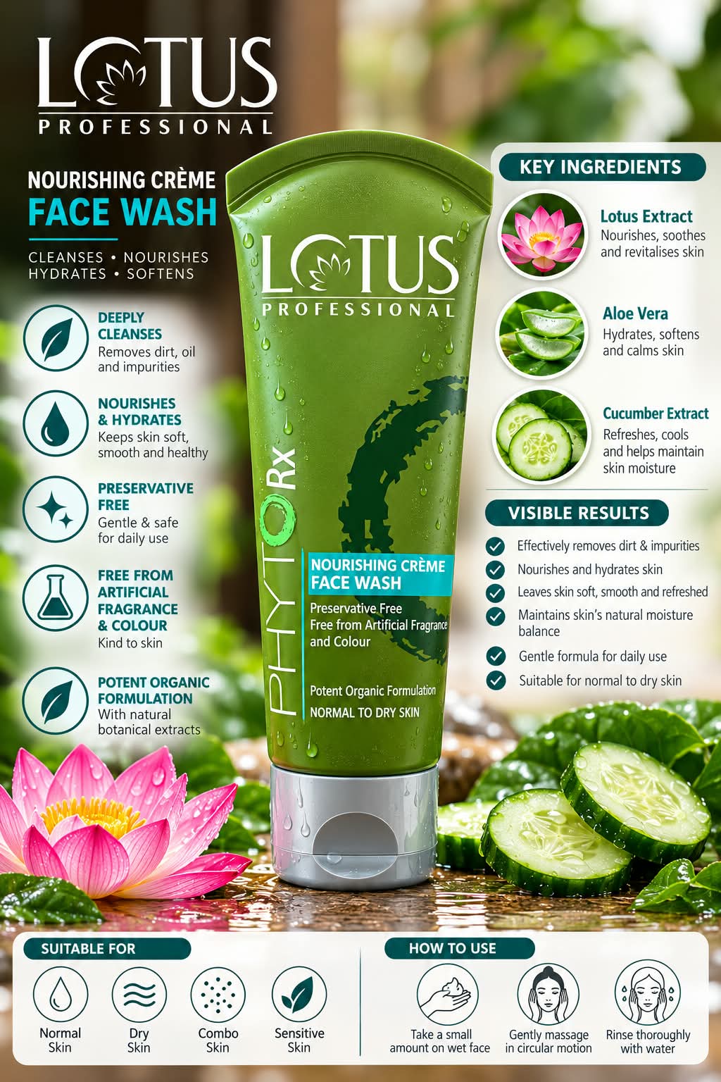 Lotus Professional PHYTORx Nourishing Creme Face Wash 80g
