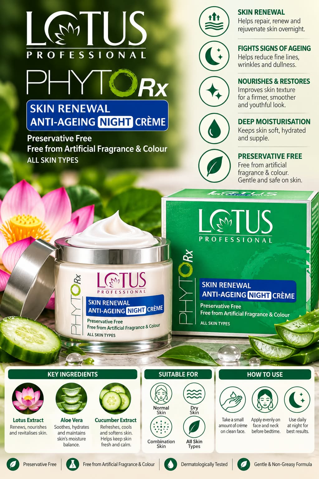 Lotus Professional PHYTORx Skin Renewal ANTI-AGEING NIGHT CREME 50g