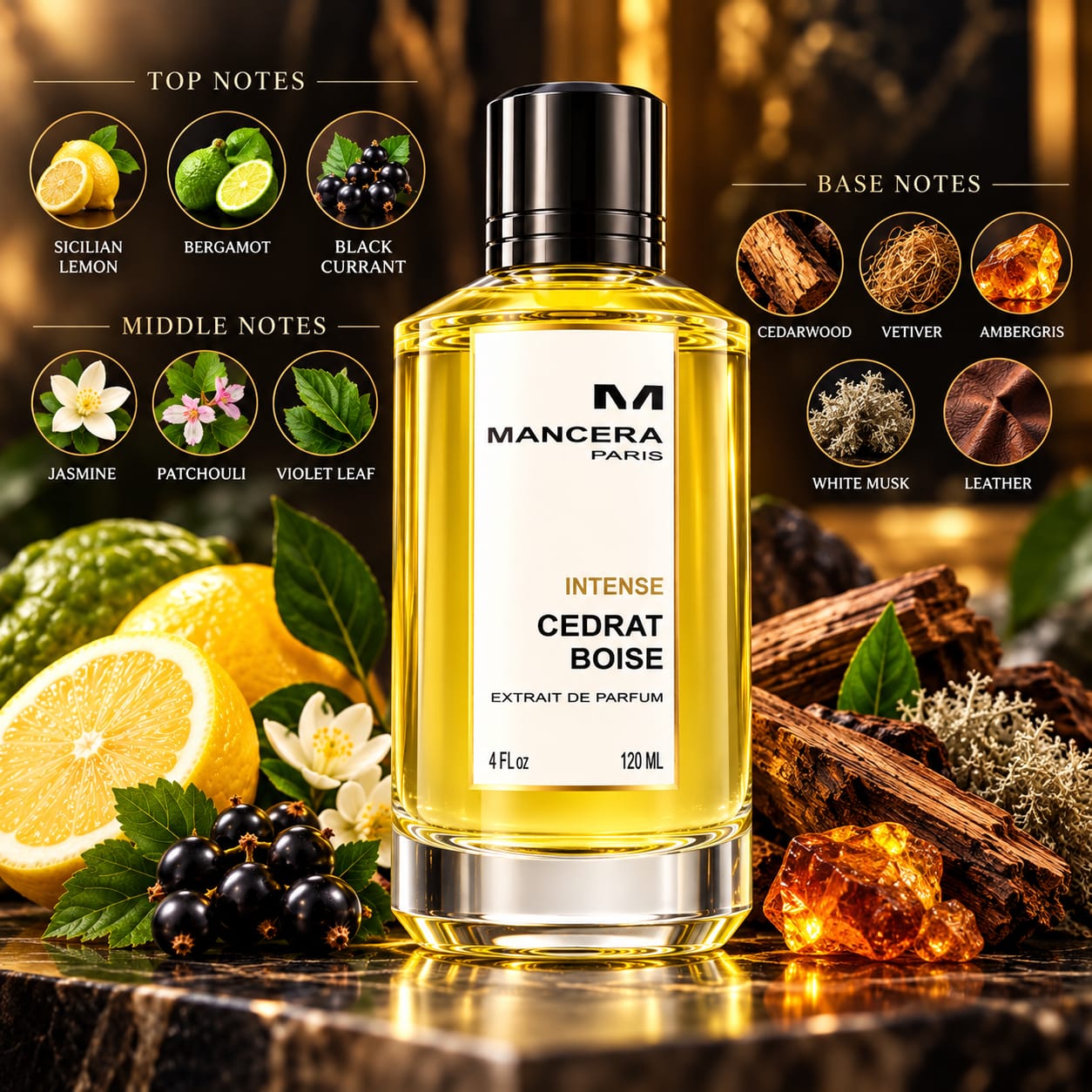 Mancera Intense Cedrat Boise Perfume Extrait De Parfum 120ml