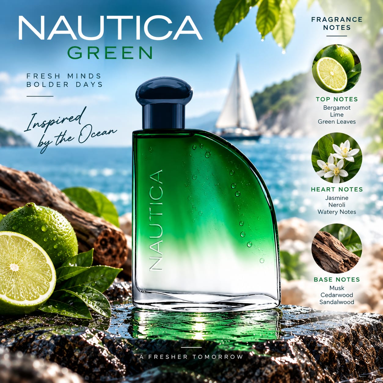 Nautica Green Perfume For Men EDT 100ml