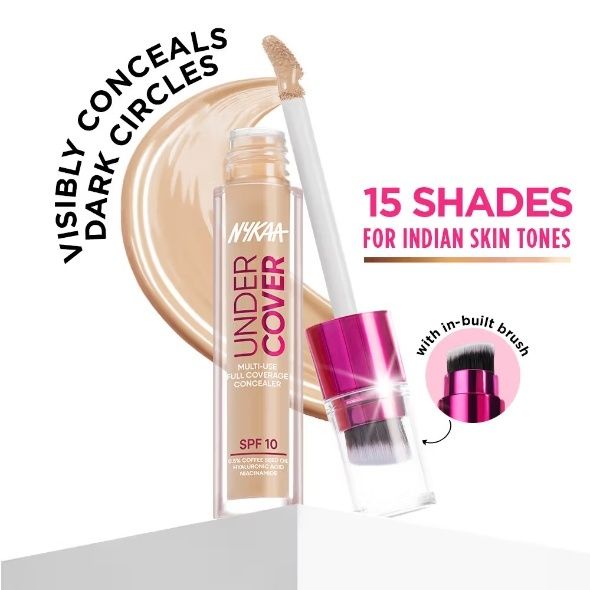 NYKAA Undercover Multi-Use Full Coverage Concealer-Hyaluronic Acid & Niacinamide Concealer (03N, 3 ml)