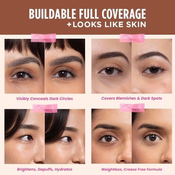NYKAA Undercover Multi-Use Full Coverage Concealer-Hyaluronic Acid & Niacinamide Concealer (03N, 3 ml)