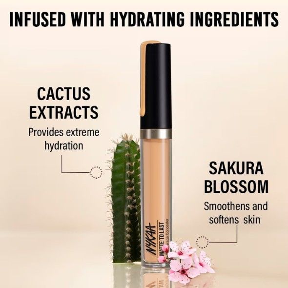 NYKAA Matte To Last Full Coverage Liquid  Concealer (03P Light, 4.5 g)