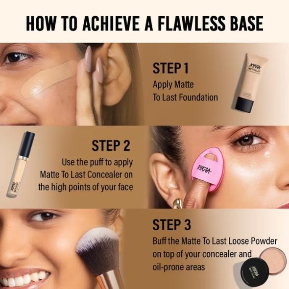 NYKAA Matte To Last Full Coverage Liquid  Concealer (03P Light, 4.5 g)