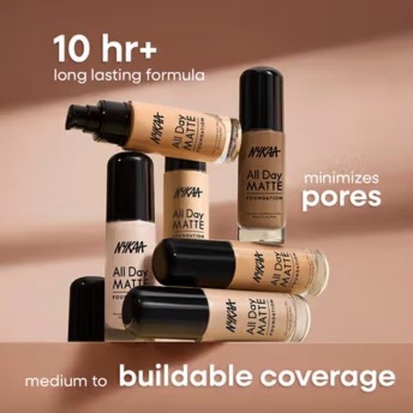 Nykaa All Day Matte Long Wear Liquid Foundation For Normal To Combination Skin