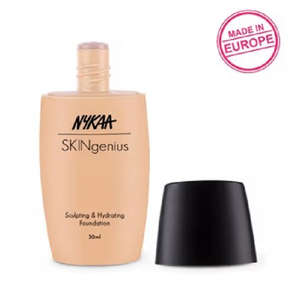 Nykaa Skingenius Sculpting & Hydrating Liquid Foundation Full Coverage For All Skin Type (30Ml) Dewy Finish