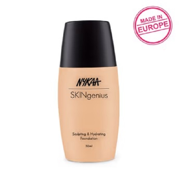 Nykaa Skingenius Sculpting & Hydrating Liquid Foundation Full Coverage For All Skin Type (30Ml) Dewy Finish